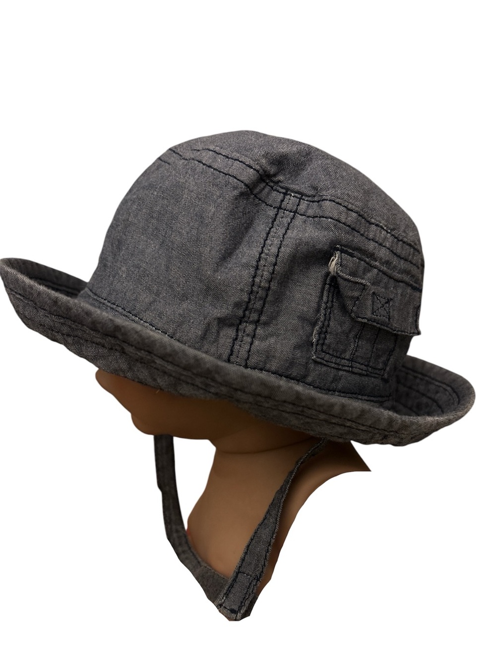 Old Navy Gray Bucket Hat with Chin Strap